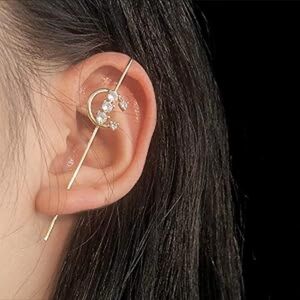 Unbranded Gold C Round Stone Ear Cuff